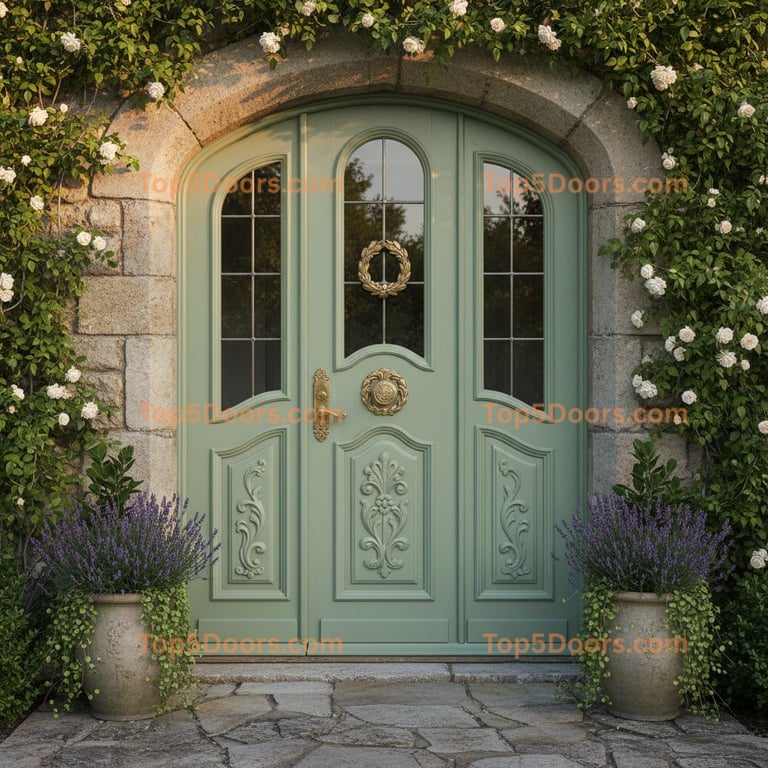 green front door french provincial Door