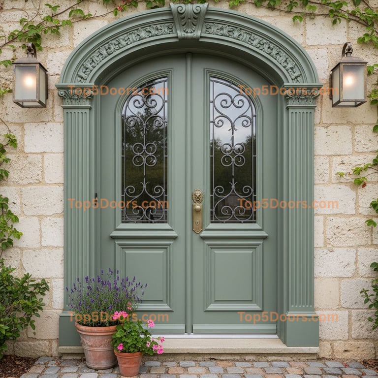 green front door french provincial Door