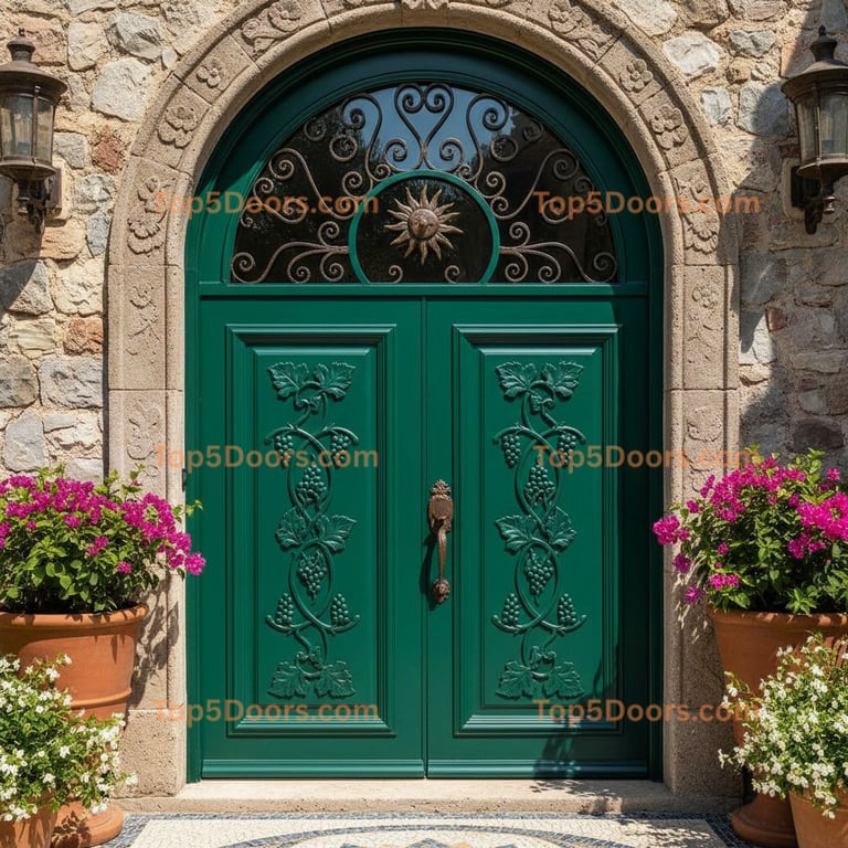 green front door mediterranean Door