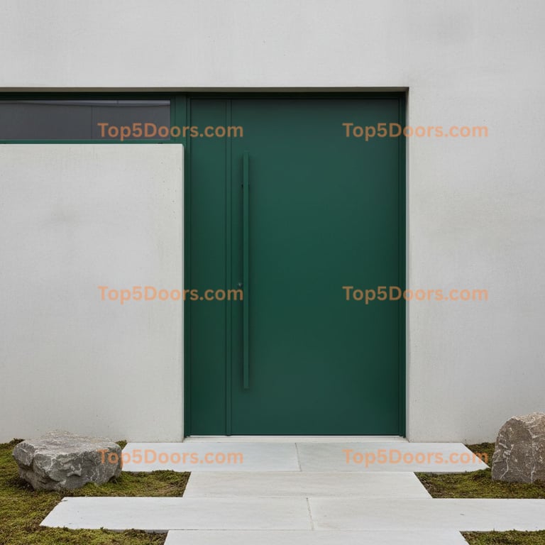 green front door minimalist Door