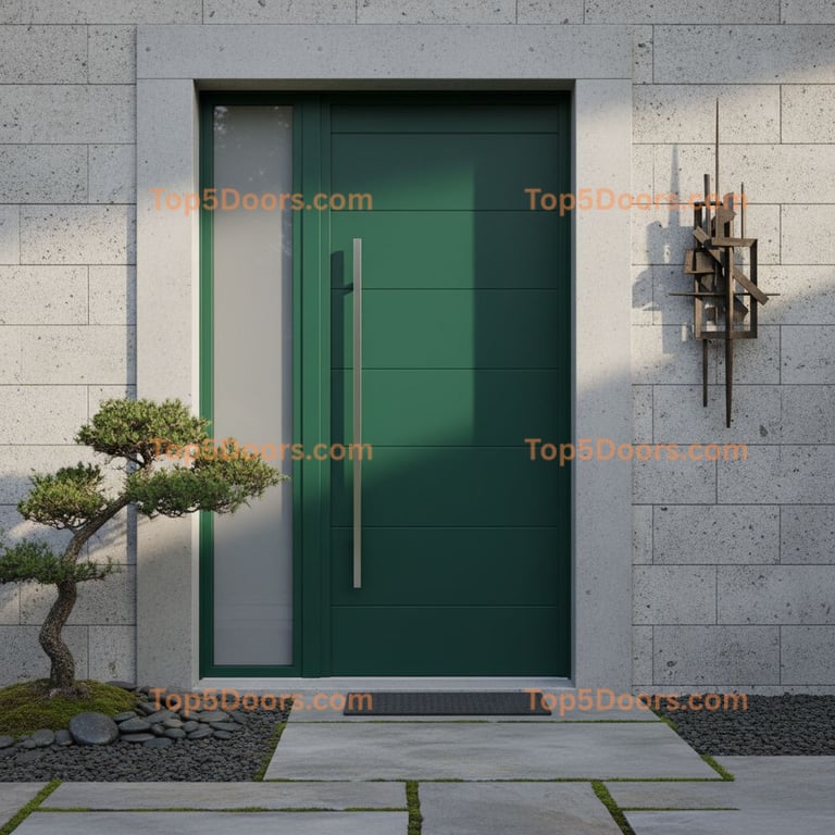 green front door modern Door