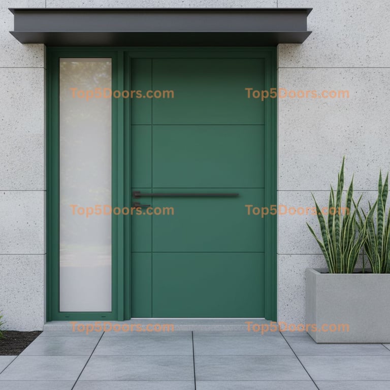 green front door modern Door