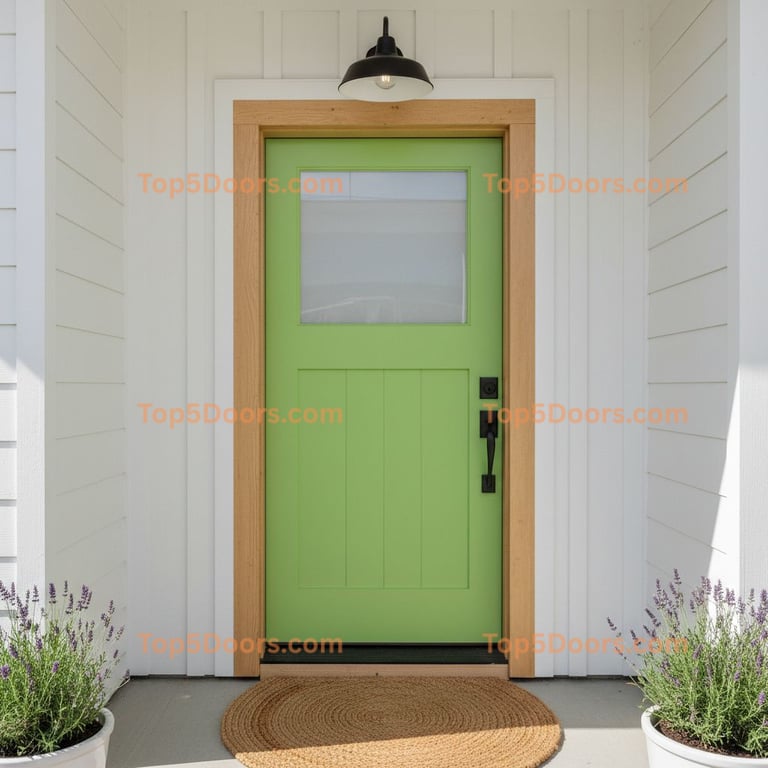 green front door modern farmhouse Door
