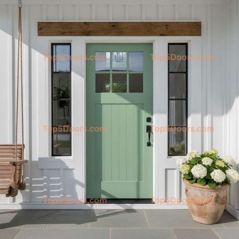 green front door modern farmhouse Door
