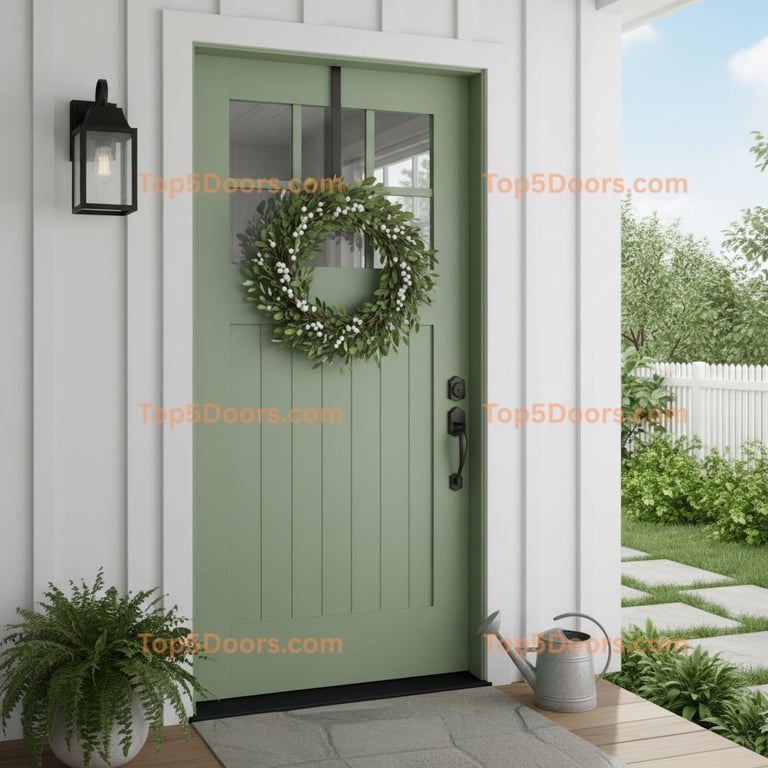 green front door modern farmhouse Door