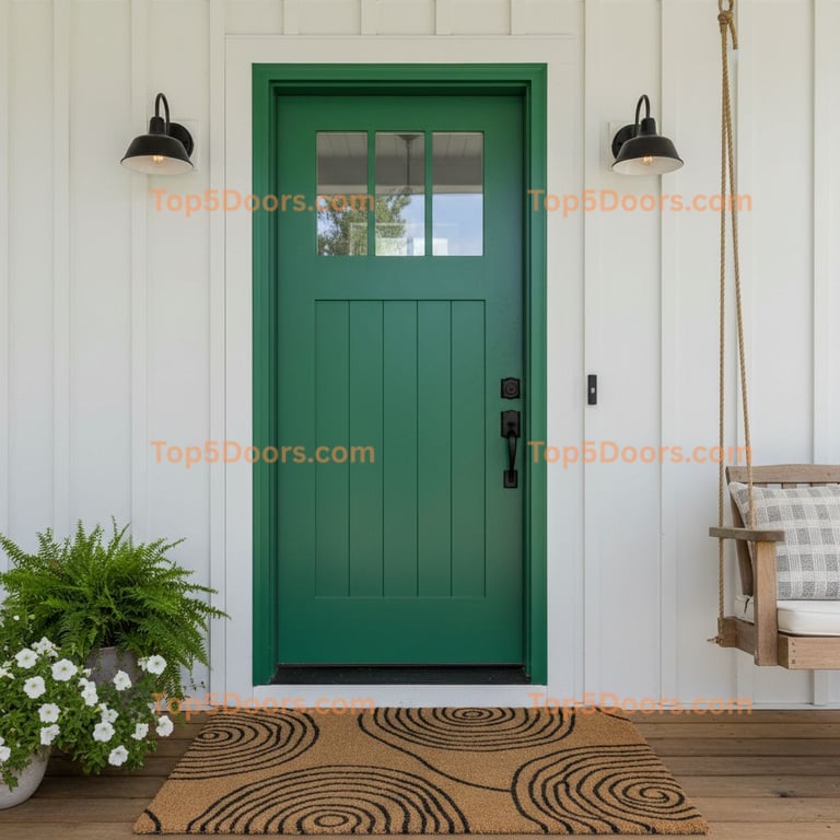 green front door modern farmhouse Door