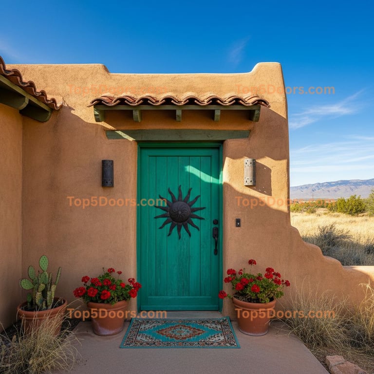 green front door southwestern Door