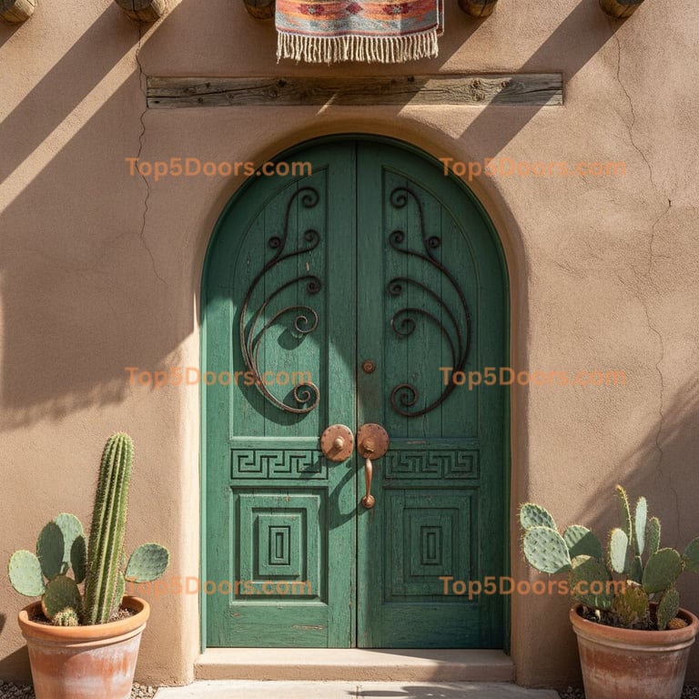 green front door southwestern Door