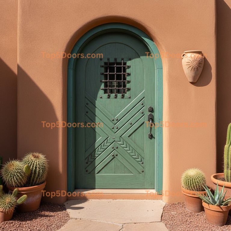 green front door southwestern Door