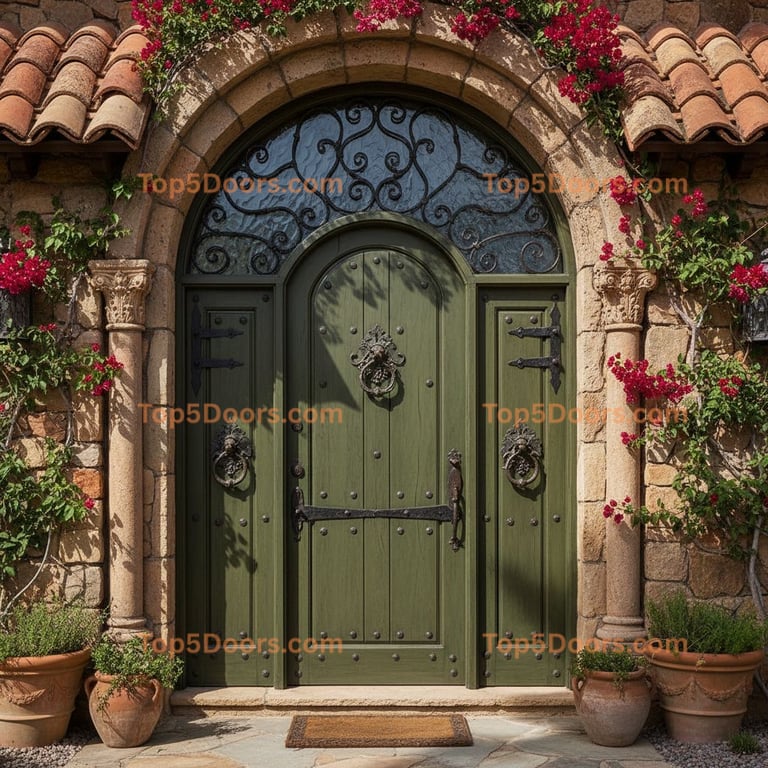 green front door tuscan Door