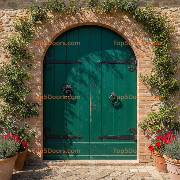 green front door tuscan Door
