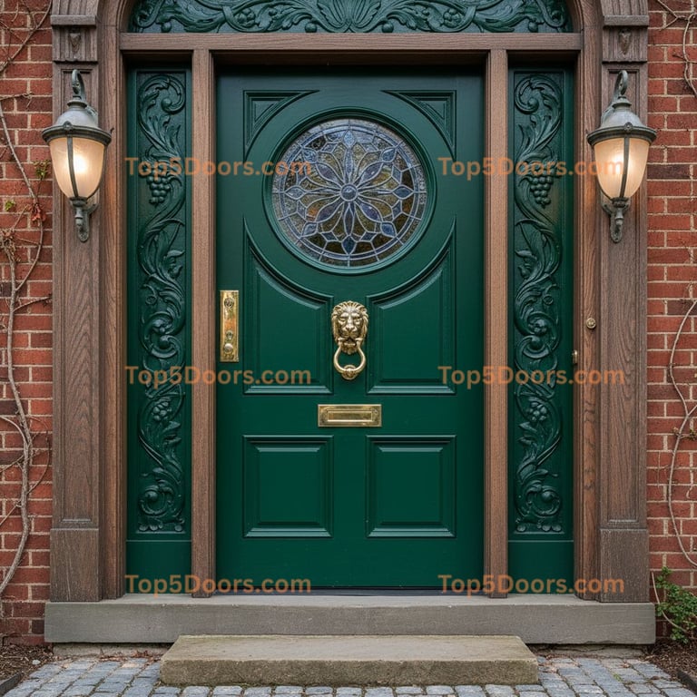 green front door victorian Door