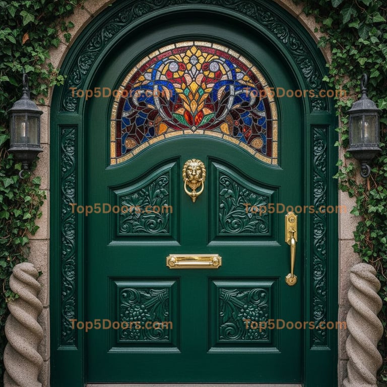 green front door victorian Door