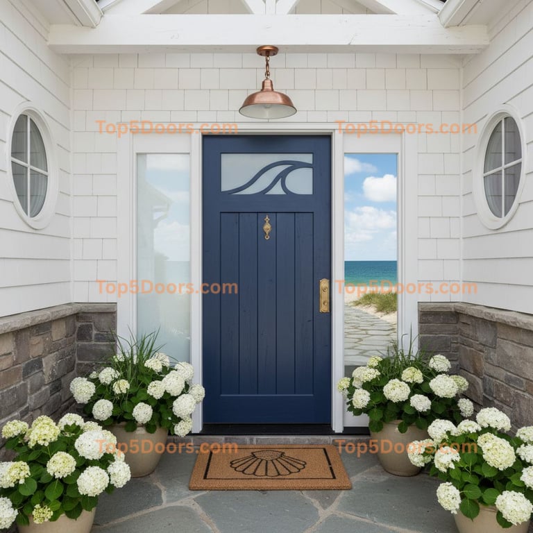 navy blue front door coastal Door