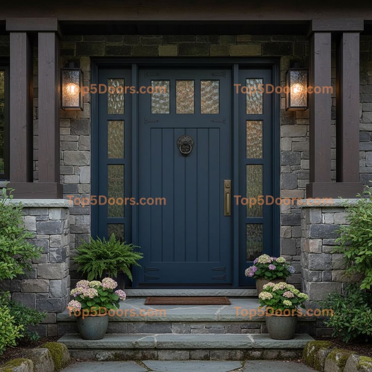 navy blue front door craftsman Door