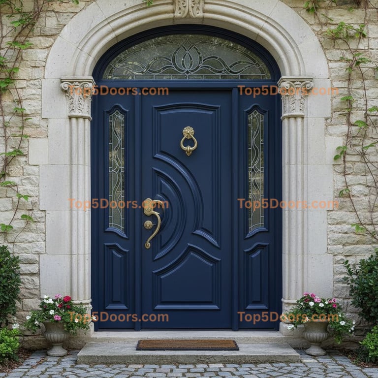 navy blue front door european classic Door