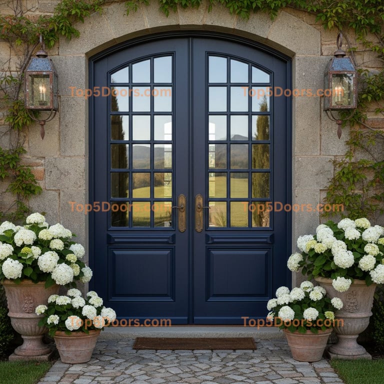 navy blue front door french country Door