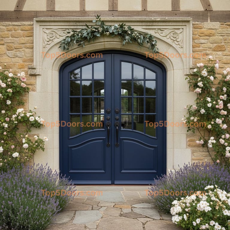 navy blue front door french country Door