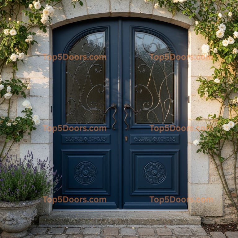 navy blue front door french country Door