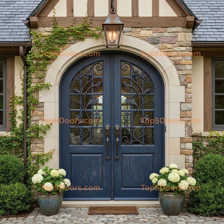 navy blue front door french country Door