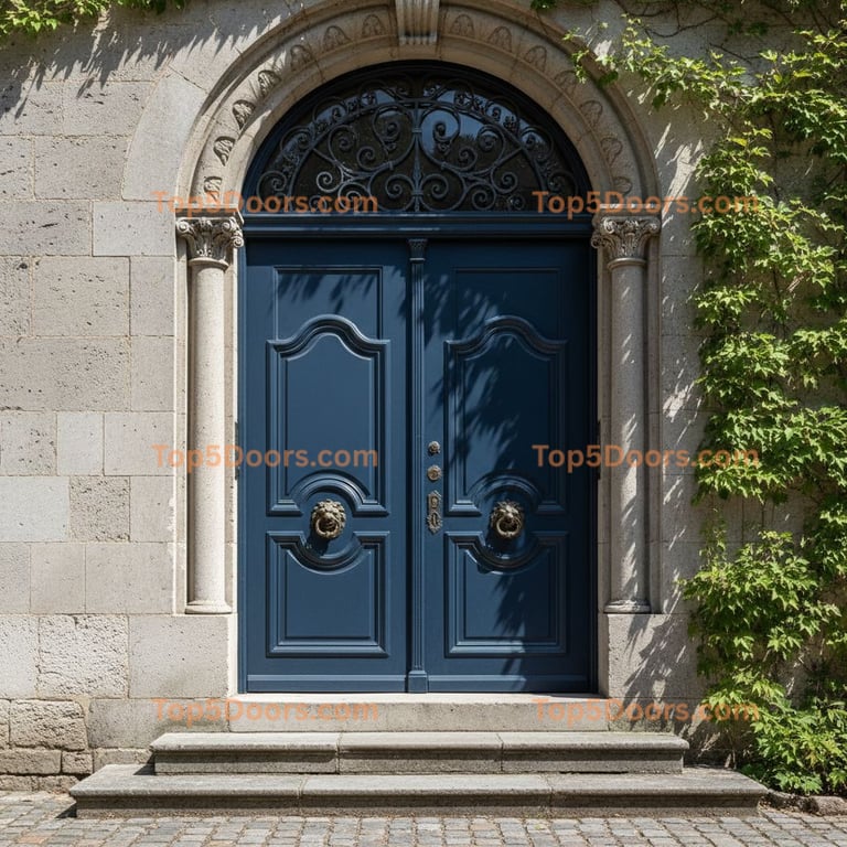 navy blue front door french provincial Door