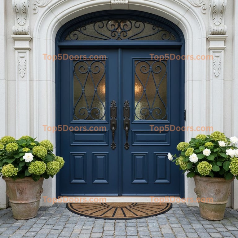 navy blue front door french provincial Door