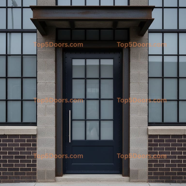 navy blue front door industrial Door