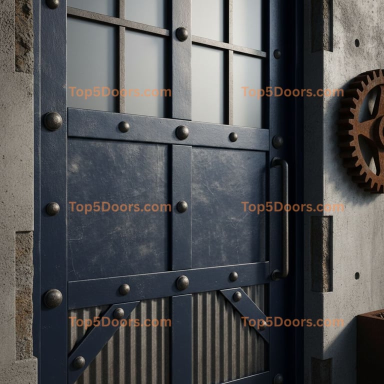 navy blue front door industrial Door