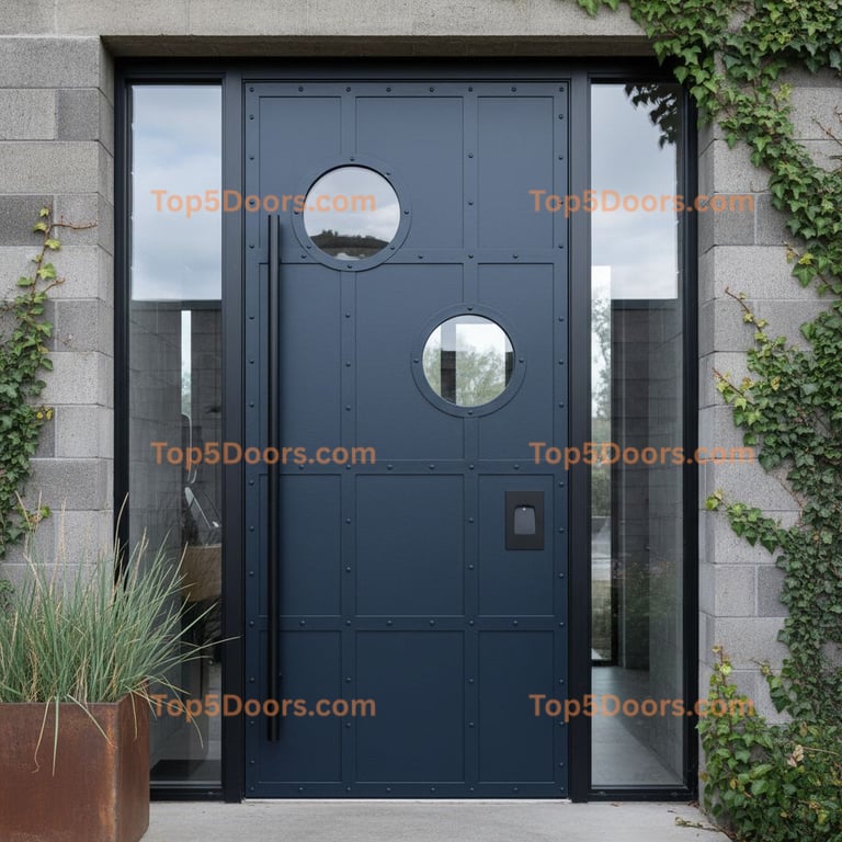 navy blue front door industrial Door