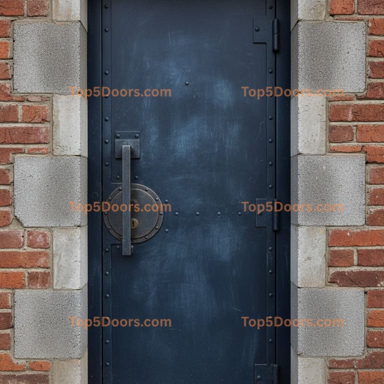 navy blue front door industrial Door