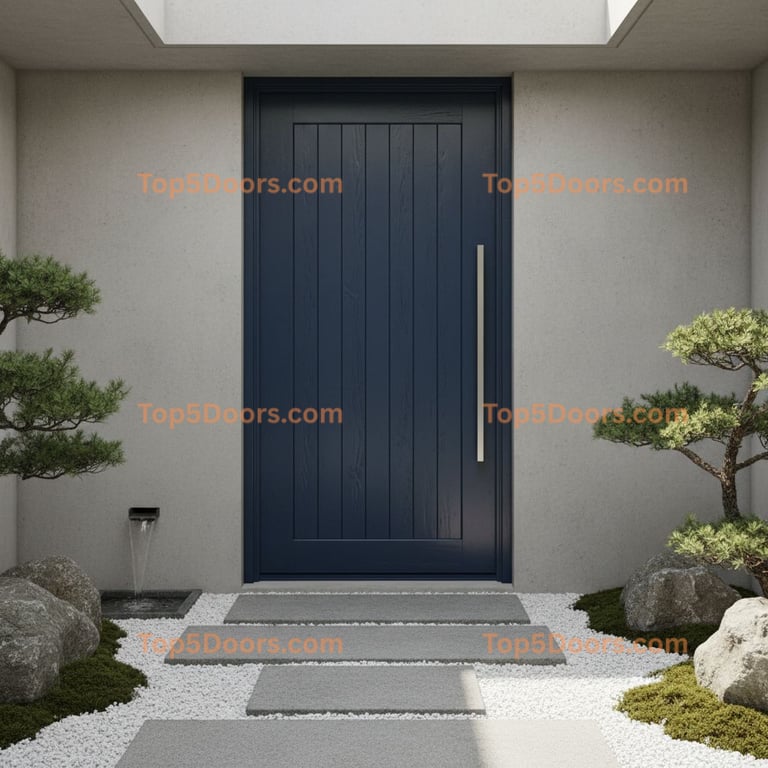 navy blue front door japanese zen Door