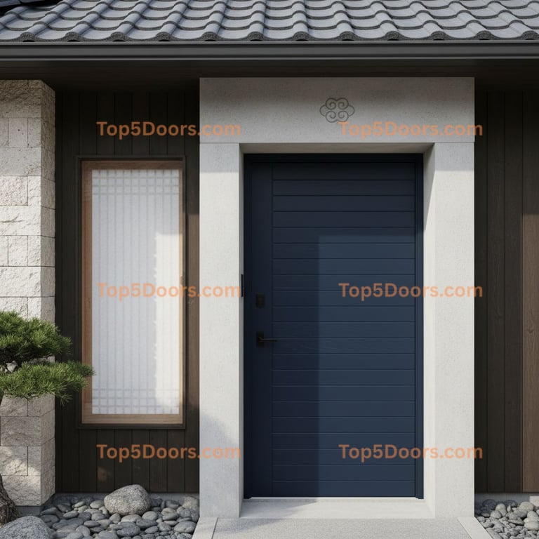 navy blue front door korean modern Door