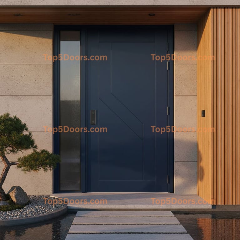navy blue front door korean modern Door