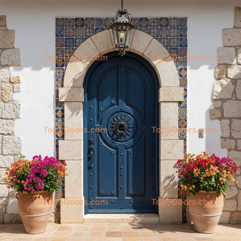 navy blue front door mediterranean Door