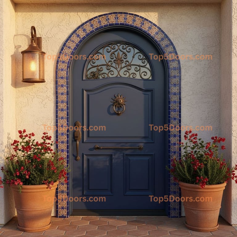 navy blue front door mediterranean Door