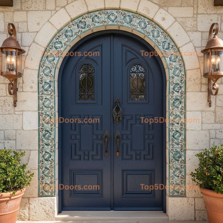 navy blue front door mediterranean Door