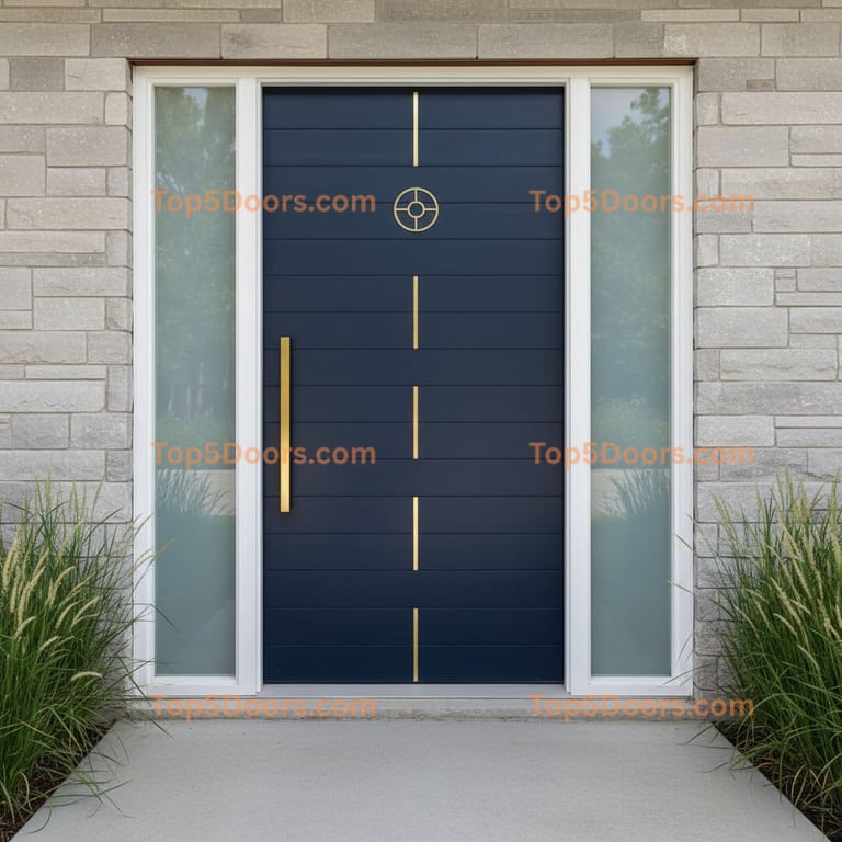 navy blue front door mid-century modern Door