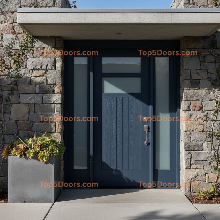 navy blue front door mid-century modern Door