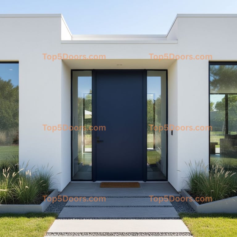 navy blue front door minimalist Door