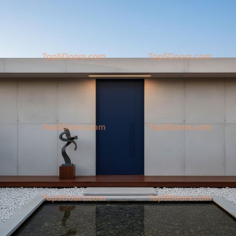 navy blue front door minimalist Door