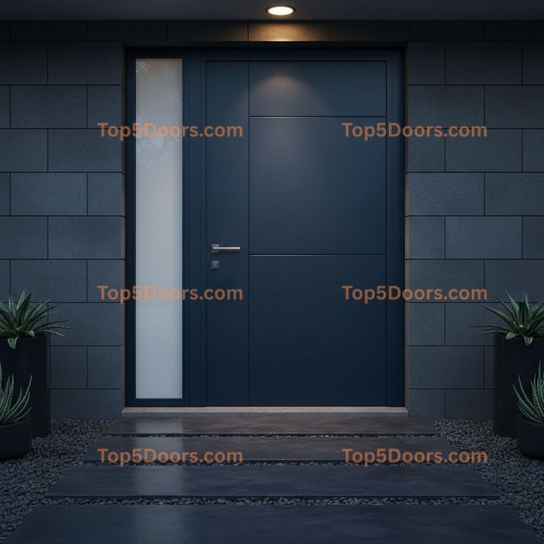 navy blue front door minimalist Door