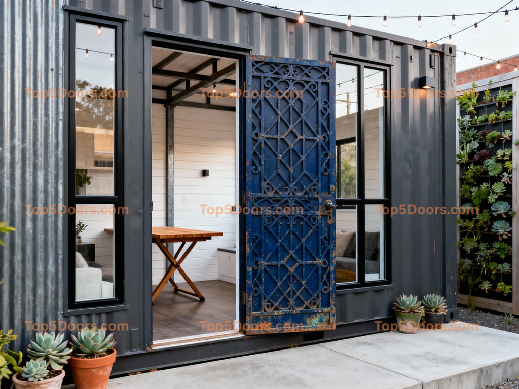 navy blue front door minimalist Door