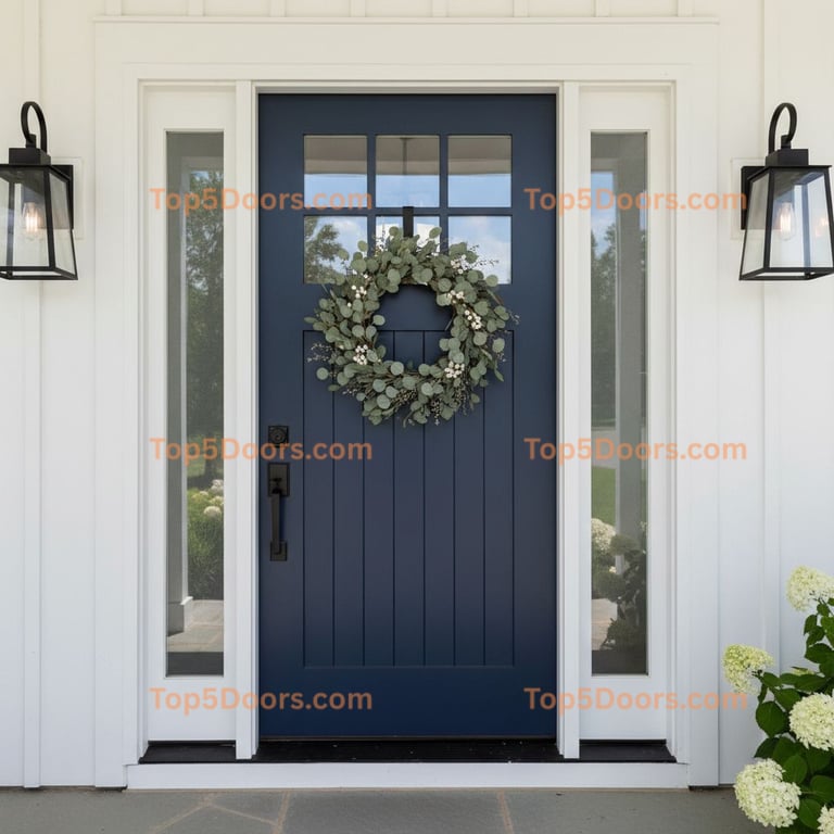 navy blue front door modern farmhouse Door