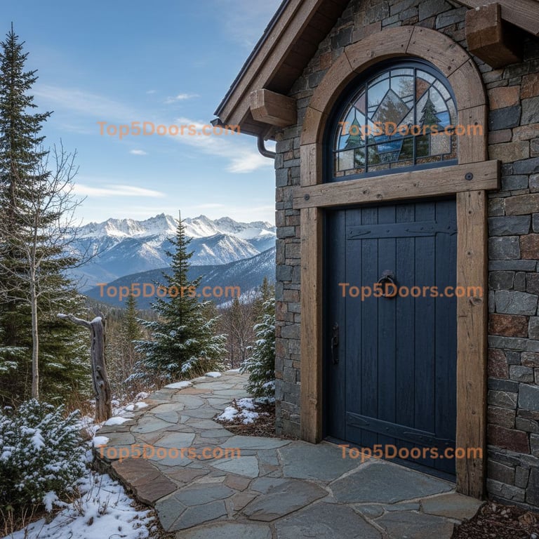 navy blue front door mountain lodge Door
