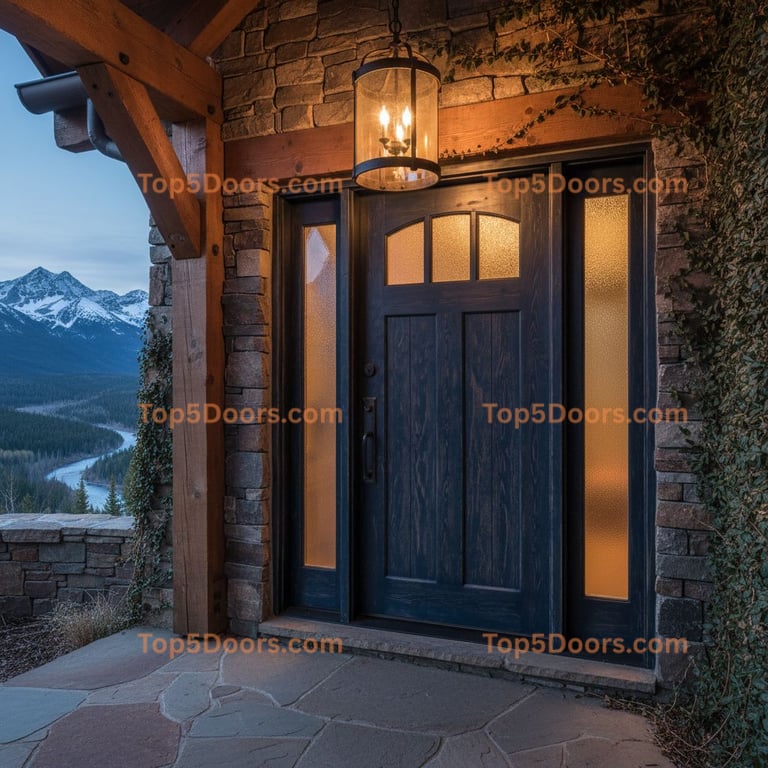 navy blue front door mountain lodge Door