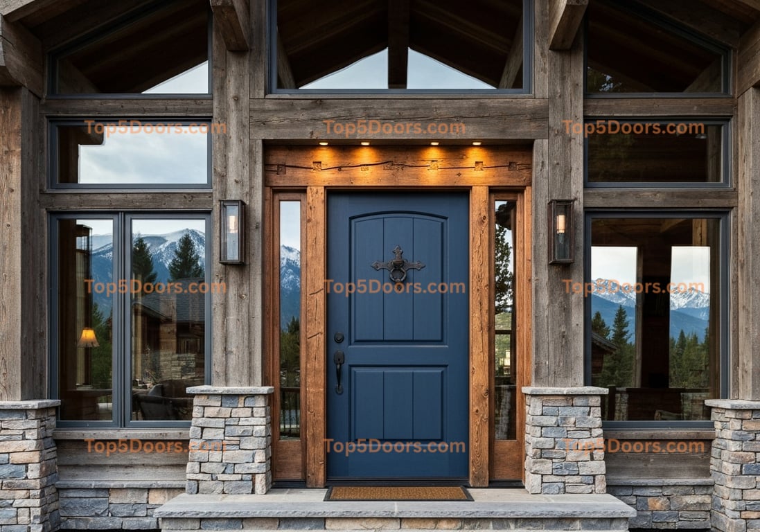 navy blue front door mountain lodge Door