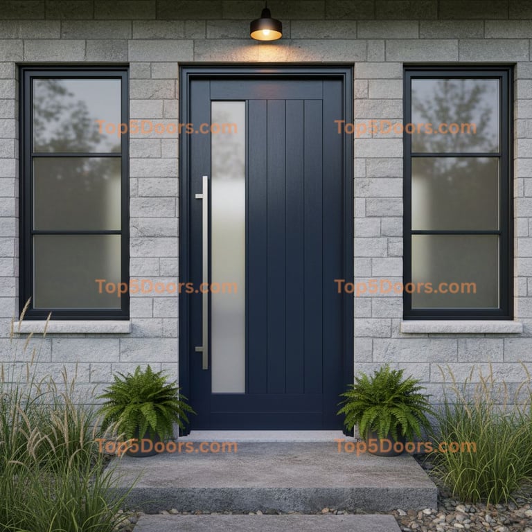 navy blue front door scandinavian Door