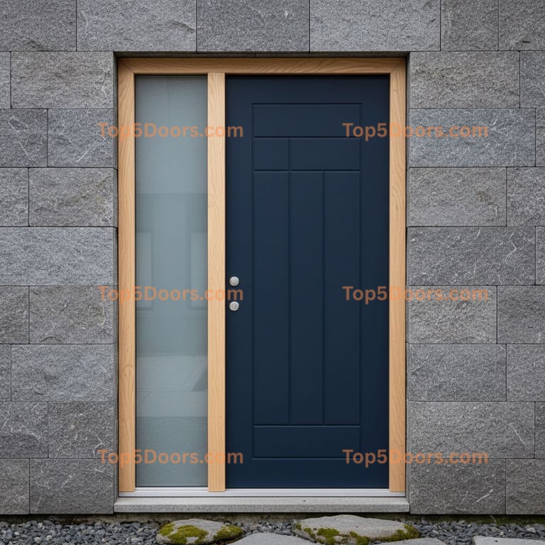 navy blue front door scandinavian Door