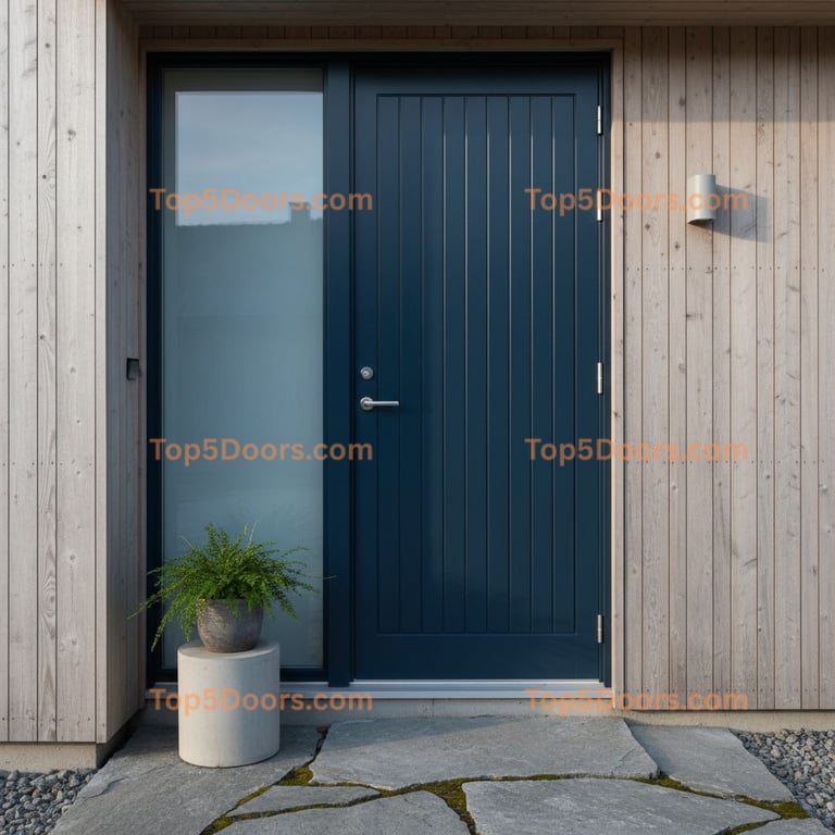 navy blue front door scandinavian Door