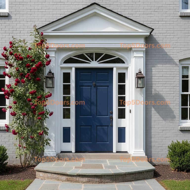 navy blue front door traditional american Door
